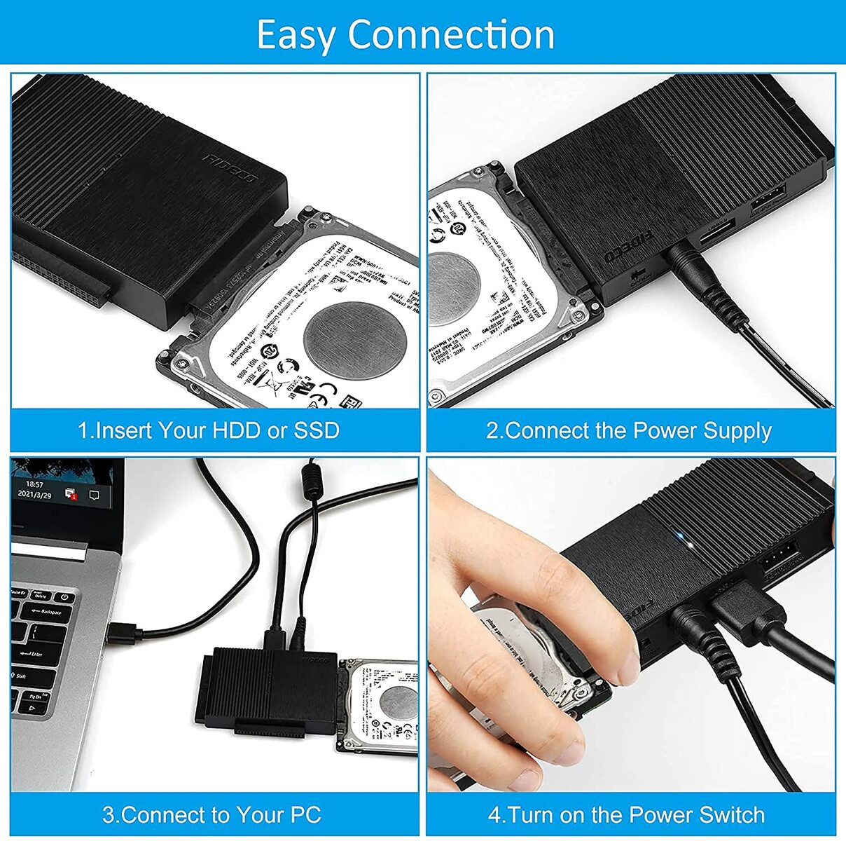 【新入荷商品】【2021新発売期間限定の値段】FIDECOSATA/IDE変換アダプタハードディスクUSB3.0SATAI/II/IIIHDD/SSD対応コンバータ5Gbps高速伝送最大12TB簡単操作日本語取扱書付き送料無料