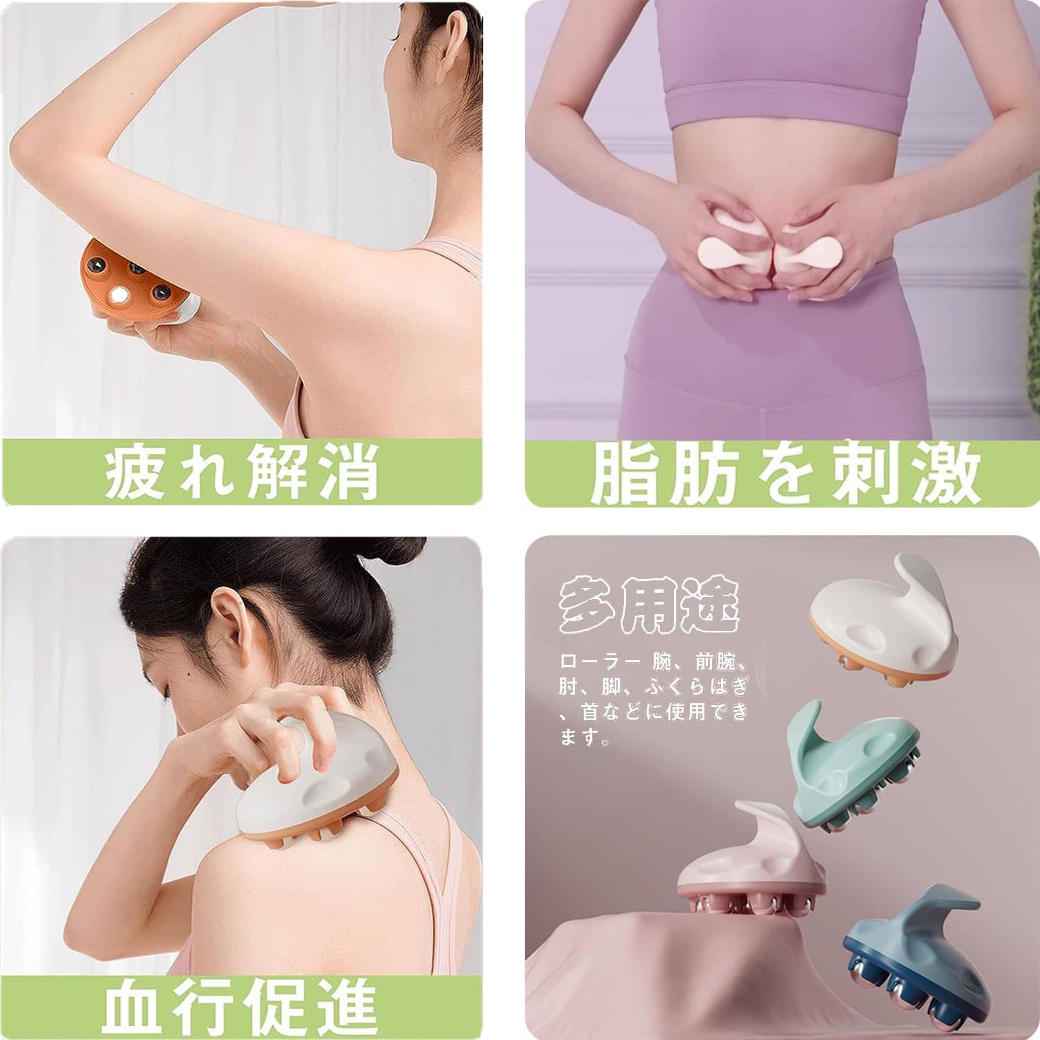 神秘の館のマッサージローラー 筋膜ローラー 足 手持ち挟む式 マッサージ器 マッサージ器 マッサージ ローラー 筋肉ほぐし軽量 むくみ こり セルライト 脚 足 ストレス解消 シェイプアップ 肩凝り 太もも ふくらはぎ 二の腕 ボディ 全身｜アングル3
