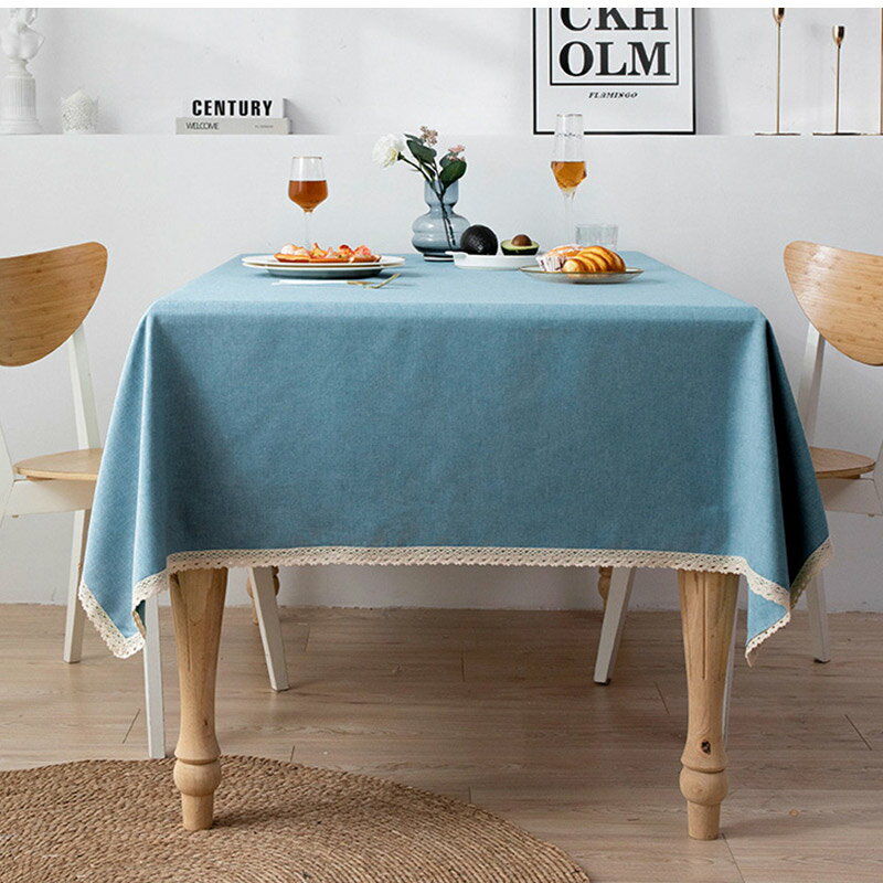 テーブルクロス 綿麻 100*160 北欧 レース おしゃれ 防水 汚れ防止 布 食卓カバー リネン キッチン 長方形 シンプル 送料無料