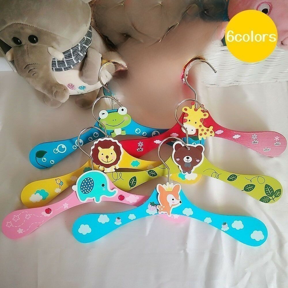ベビーハンガー キッズハンガー キッズ 子供用 ベビー 子供服 衣類 木製 収納 可愛い 動物 アニマル 子..