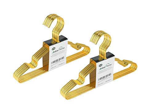 エレガントゴールド子供メタルハンガー20本組 衣類金属ハンガー スーツ Tシャツ ジャケット ドレスなど..