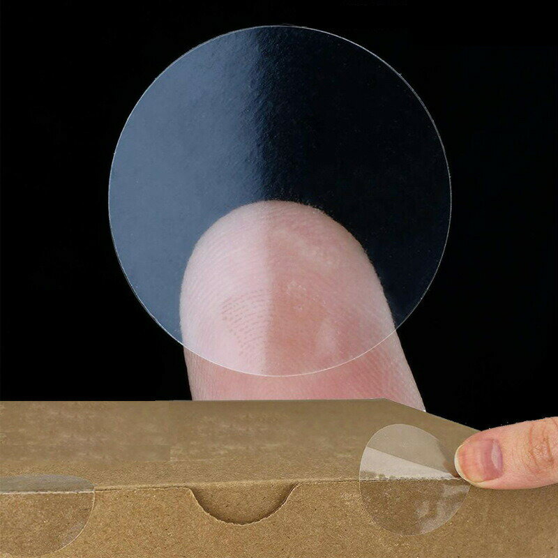 送料無料 封かんシール 封緘シール ラッピング用品 封印 丸形 円型 円形 ラウンド 500枚 2cm 20mm 大量 便箋 封筒 手紙 栓 箱 フリマ ハンドメイド 透明 クリア(3)