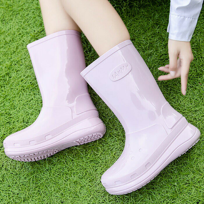 レインブーツ レインシューズ 長靴 厚底 レディース 靴 雪 おしゃれ 軽量 ミドル丈 歩きやすい 雨靴 ラ..