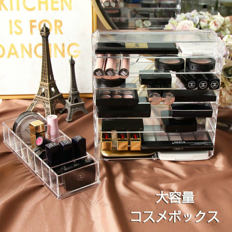 楽天神秘の館コスメボックス コスメ収納 メイクボックス リップディスプレイ 大容量 アクリル おしゃれ 透明 化粧品収納 ボックス ケース メイクボックス コスメ メイク 化粧 クリア 口紅 収納 リップ ボックス 収納ケース クリスタル かわいい 収納ボックス 卓上収納