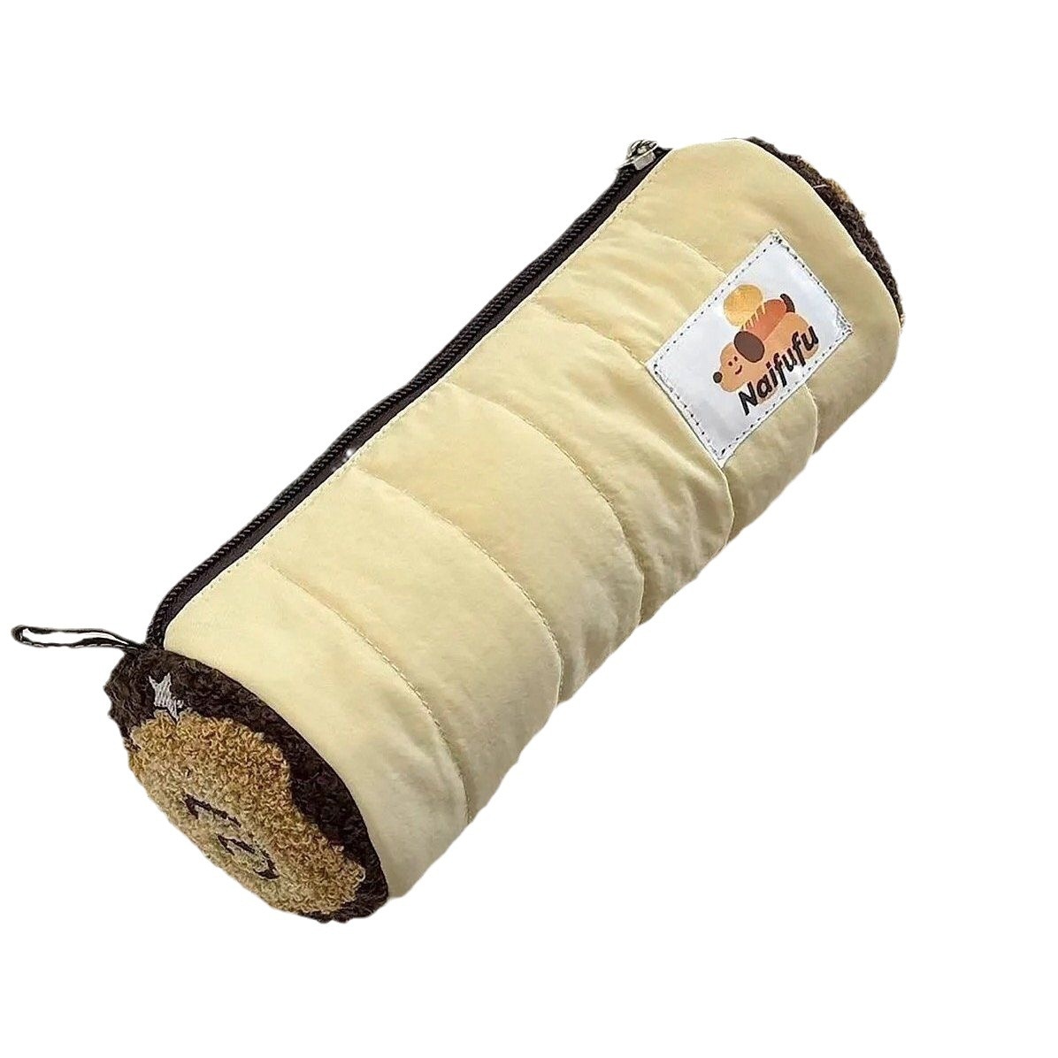 パン&犬柄 タオル刺繍 大容量筆袋筆箱