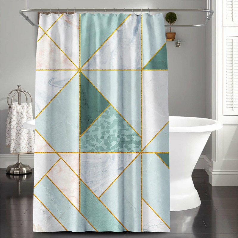 北欧風 シャワーカーテン ユニットバス用 リング付き 防カビ 防水 透けない シンプル 間仕切りカーテン 目隠し 仕切り 丸洗い トイレ