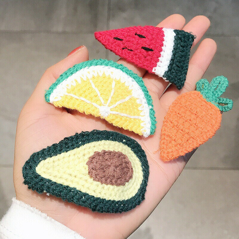 ヘアピン パッチンピン スリーピン ニット フルーツ フラワー 花モチーフ ヘアアクセサリー ヘアアレンジ 前髪 ピン パッチン留め レディース キッズ