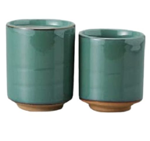 グリーン厚口中ペア湯呑夫婦湯呑