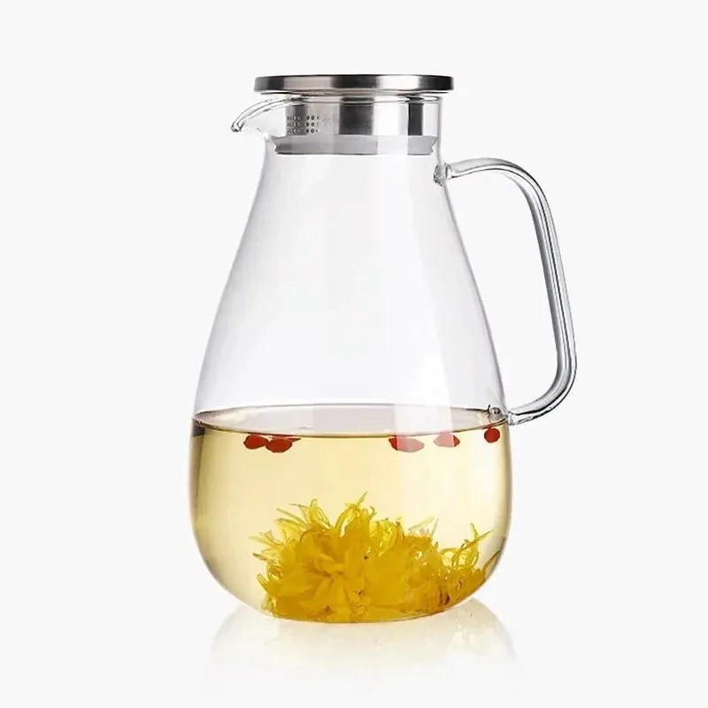 メガ割 16L 2L 26L ガラスピッチャー 耐熱 直火可 ガラスケトル ティーポット ガラスポット ガラスケトル 大容量 冷蔵庫 水出し 茶ポット