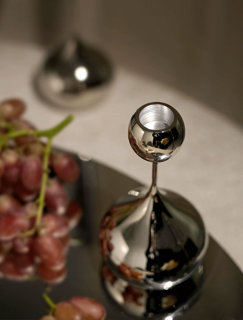 Drop シルバー キャンドルスタンド