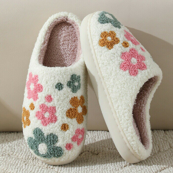 スリッパ 花 暖かい ルームシューズ サンダル レディース メンズ 洗える 洗濯 トイレ 来客 室内 部屋 職場 オフィス 上履き カップル 秋 冬 おしゃれ かわいい プレゼント ギフト 男 女 プレゼント