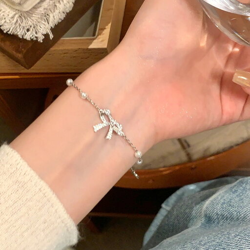 ブレスレット バングル リボンパールブレスレット女性の気品手飾り精緻な誕生日プレゼントアクセサリー ブレスレット バングル リボンパールブレスレット女性の気品手飾り精緻な誕生日プレゼントアクセサリー