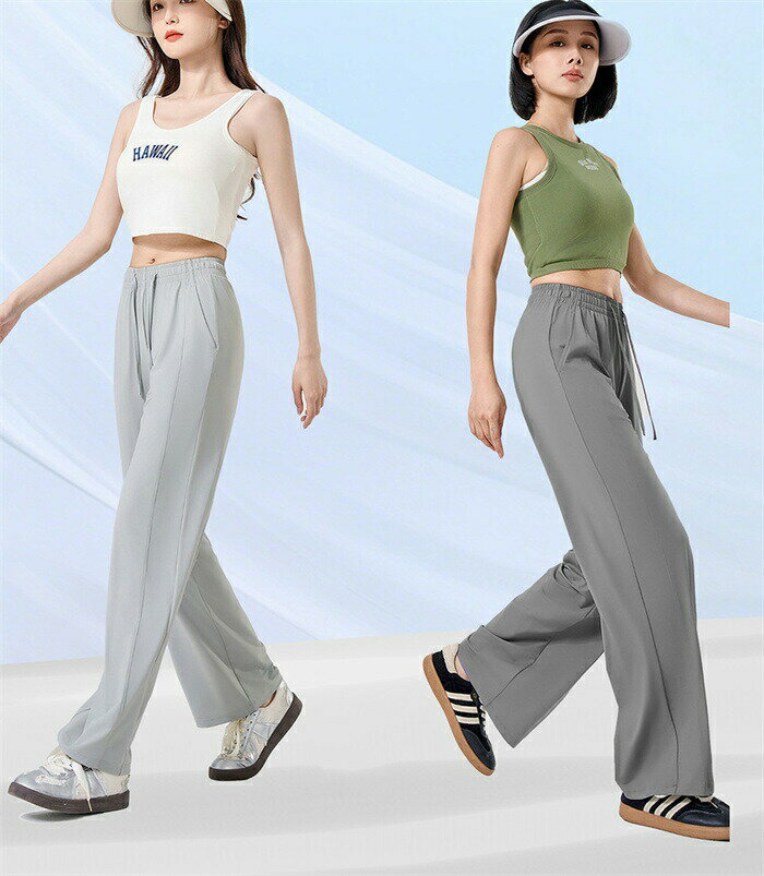 ヨガパンツ レディース ゆったり フィットネスパンツ トレーニング ルームウェア ワイドパンツ イージーパンツ ダンス ピラティスウェア ジャージ 下 涼しいパンツ 夏 速乾 吸汗 UVカット UPF50＋ S-XLのサムネイル