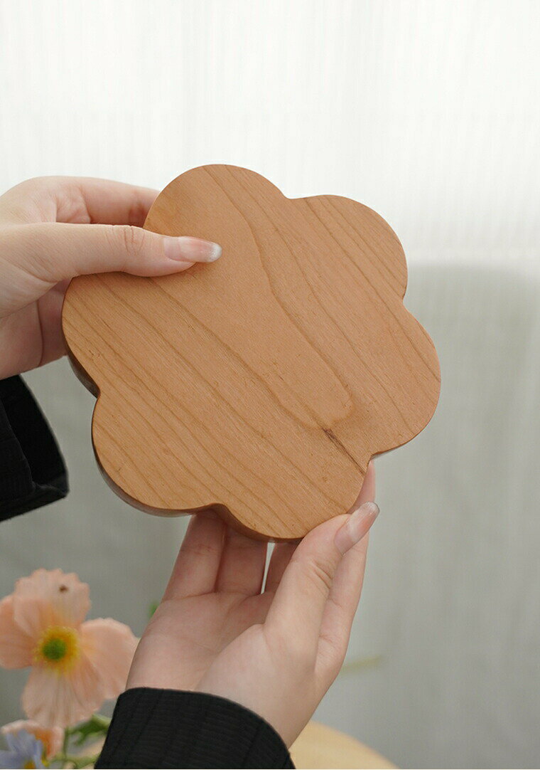 梅の花輪花プレート木のトレートレイ...