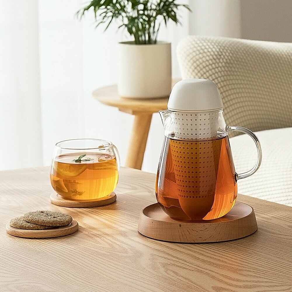 720ml 耐熱ガラス ティーボトル ピッチャー 大 おしゃれ メモリー付きマイ水筒 コールドブリュー カラフェ アイスコーヒーメーカー 水出し コーヒーボトル 耐熱ガラスポット 冷水筒 冷水ボトル 茶こし付き かわいい 大人用水筒