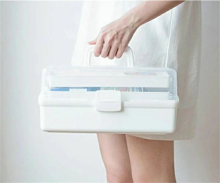 薬箱 三段式 折りたたみ可能 薬箱 小物入れ 大容量 多機能収納ケース 収納ボック 応急処置 家庭用 車載..