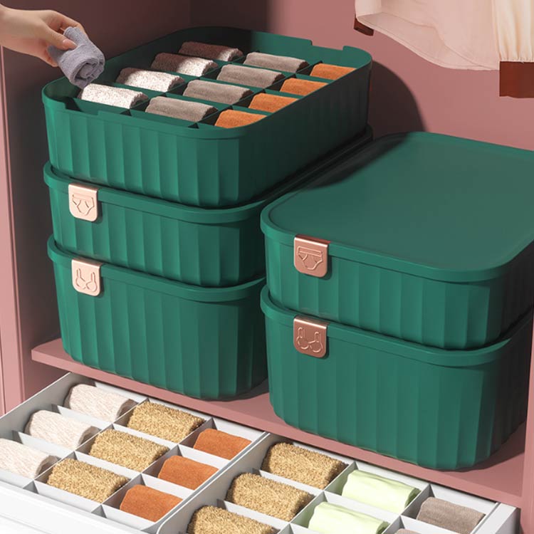 衣類収納ボックス 下着収納ケース 仕切り 仕切りボックス 衣類収納ボックス 下着 靴下 15マス 収納ボックス 衣類収納 整理 蓋付き 省スペース おしゃれ パンツ インナー インナーボックス 収納ケース 収納便利 丈夫 グリーン ピンク ホワイト