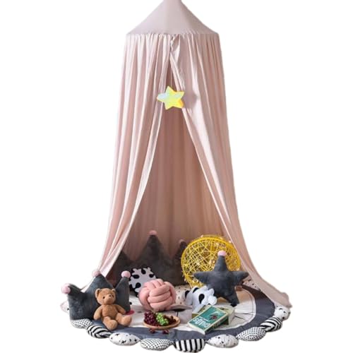 ドーム型ベッドカーテン、ベッドカーテン、遮光・防風、吊り下げ式ベッドカーテン、布製天井、丸型天蓋、通気性・防虫性、洗濯可能、子供用ベッドや家の装飾に最適 (ダークブラウン)