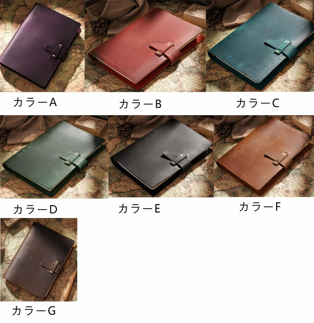 A5 本革ノート 手帳 ヴィンテー ルーズリーフ 日記帳 クレイジーホースレザー ビジネスオフィス用品 卒業記念品 退職 就職 昇進お祝い