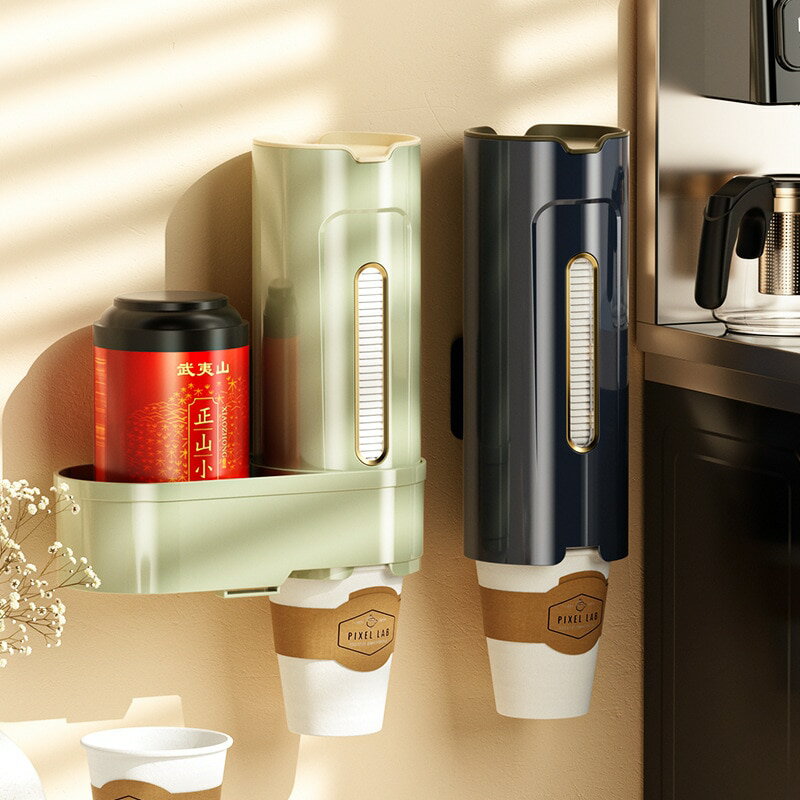 カップディスペンサー 使い捨てコップ用ホルダー 紙コップホルダー カップスタンド 収納 紙カップディスペンサー 紙コップ収納 取り付け簡単 粘着テープ 壁面取り付け ウォーターサーバー用 口径 . c