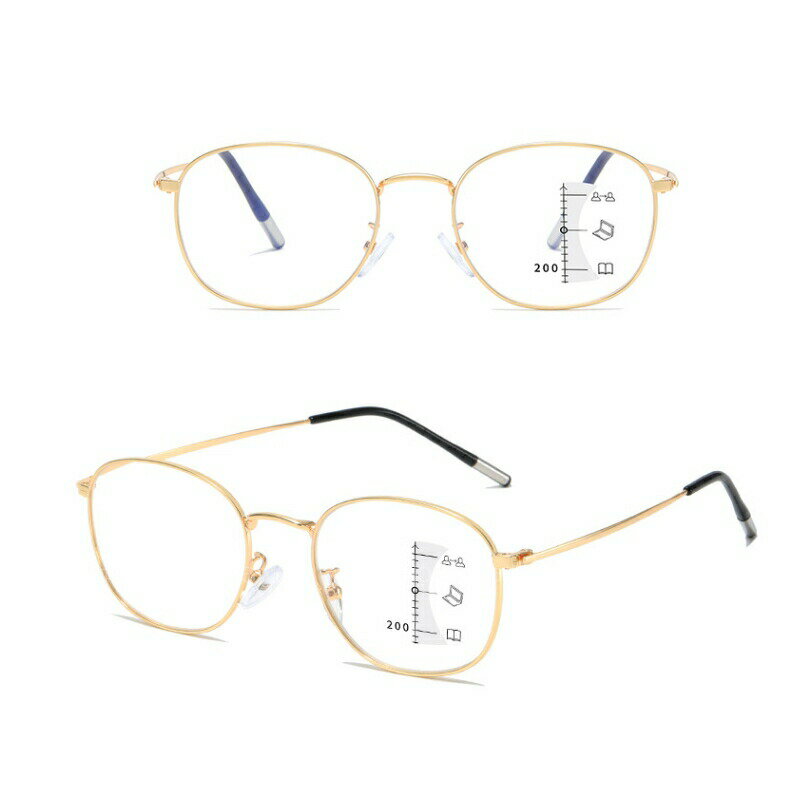 老眼鏡 遠近両用 おしゃれ メンズ レディース 非球面 眼鏡 ボストン ブルーライトカット PCパソコン用 40代 50代 60代 女性 男性 度数100-400 シニアグラス 首掛け眼鏡チェーン付 ズームメガネ 父の日 母の日 ギフト 敬老の日 プレゼント 老眼レンズ