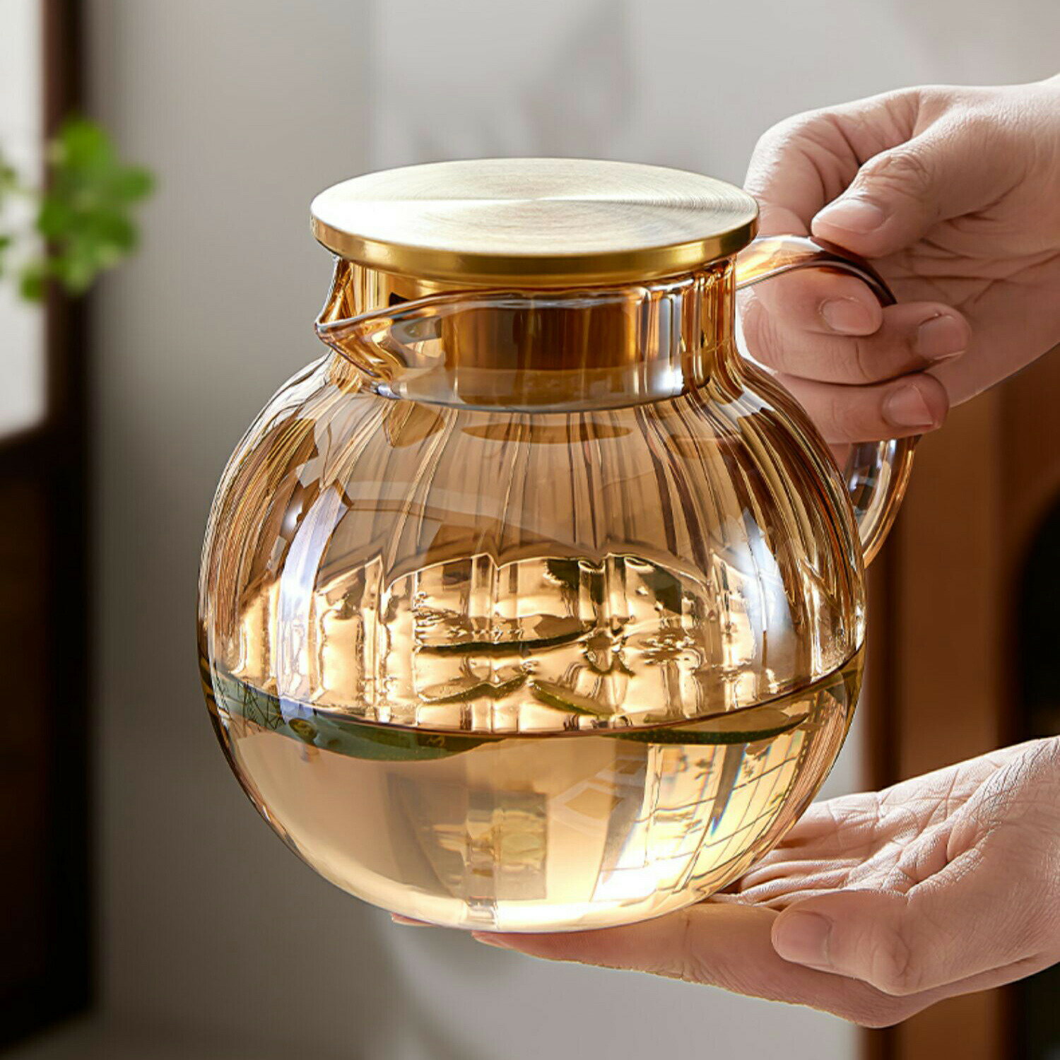 ピッチャー 1200ml 冷水筒 耐熱ガラス 麦茶ポット ガラスポット ウォーターピッチャー ウォーターカラフェ クリア ジャグ フルーツポット ドリンクピッチ...