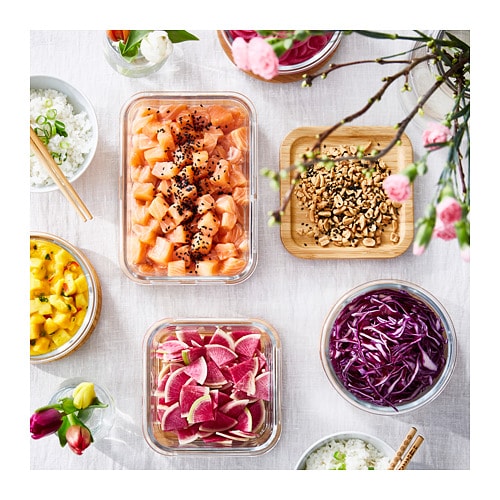 イケア 保存容器 ふた付き 正方形 ガラス 竹 600ml z69269114 365+ キッチン用品 保存容器 キャニスター おしゃれ シンプル 北欧 かわいい 収納