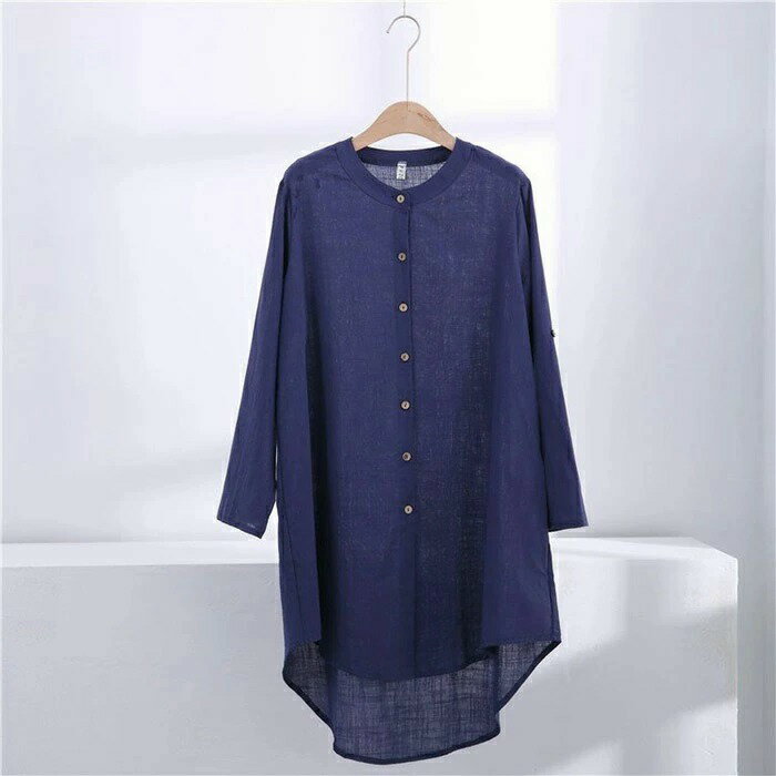 綿麻混ワンピース レディース 秋 トップス ロングシャツ チュニック ゆったり 夏 秋 リネン混 綿麻混 トップス リネンチュニック 体型カバー 薄手 シャツワンピース 長袖 リネンシャツ 大きいサイズ 着痩せ 羽織り 2way 送料無料