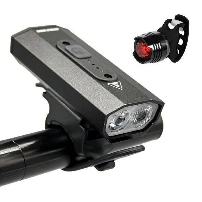 自転車ライト LED USB充電式 後付け バイクライト 防水 明るい ヘッドライト テールライト 前後セット 照明器具 テールランプ クロス自転車 災害 防災 自転車ヘッドライト 後付け IPX4防水 1200mAh サイクリング コンパクト 小型 通学 通勤 軽い 懐中電灯兼用 ロードバイク(4)