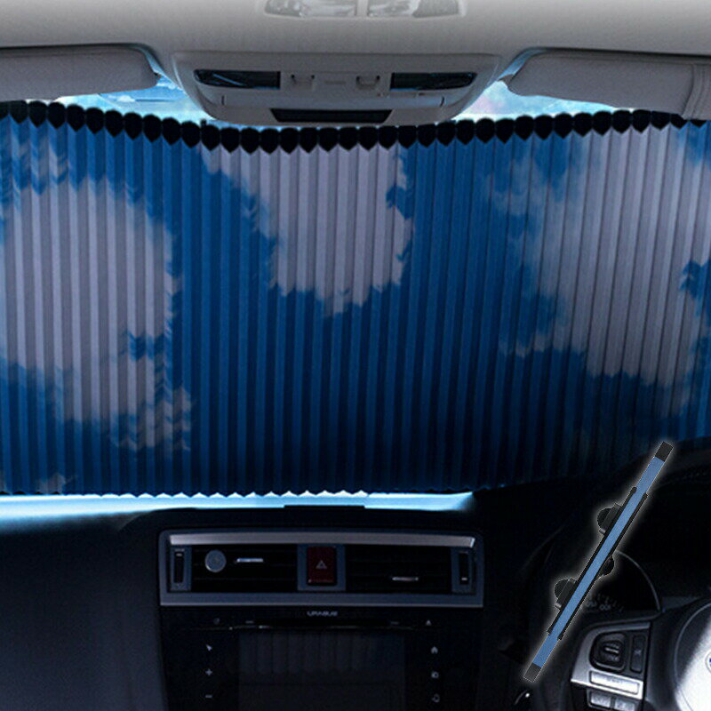 車用サンシェード 車中泊 休憩 猛暑 酷暑 日焼け対策 昼寝 紫外線カット 日よけシート 車用カーテン 遮光カーテン 自動伸縮折畳 吸盤式 紫外線対策 全車種対応 簡単取付 暑さ対策 収納バック付 断熱 遮光 フロントガラス(2)