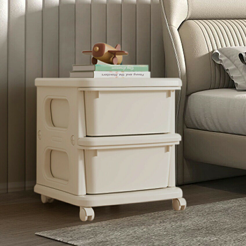2段式 収納ワゴン ナイトテーブル サイドワゴン 収納ラック 多機能収納ワゴン キャスター付き収納ワゴ..