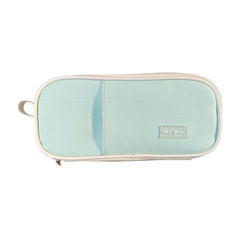 ペンケース 筆箱 ポーチ 文房具 2層 コスメ 小物 収納 帆布 ペンポーチ ギフト 大容量 収納袋 化粧ボッ..