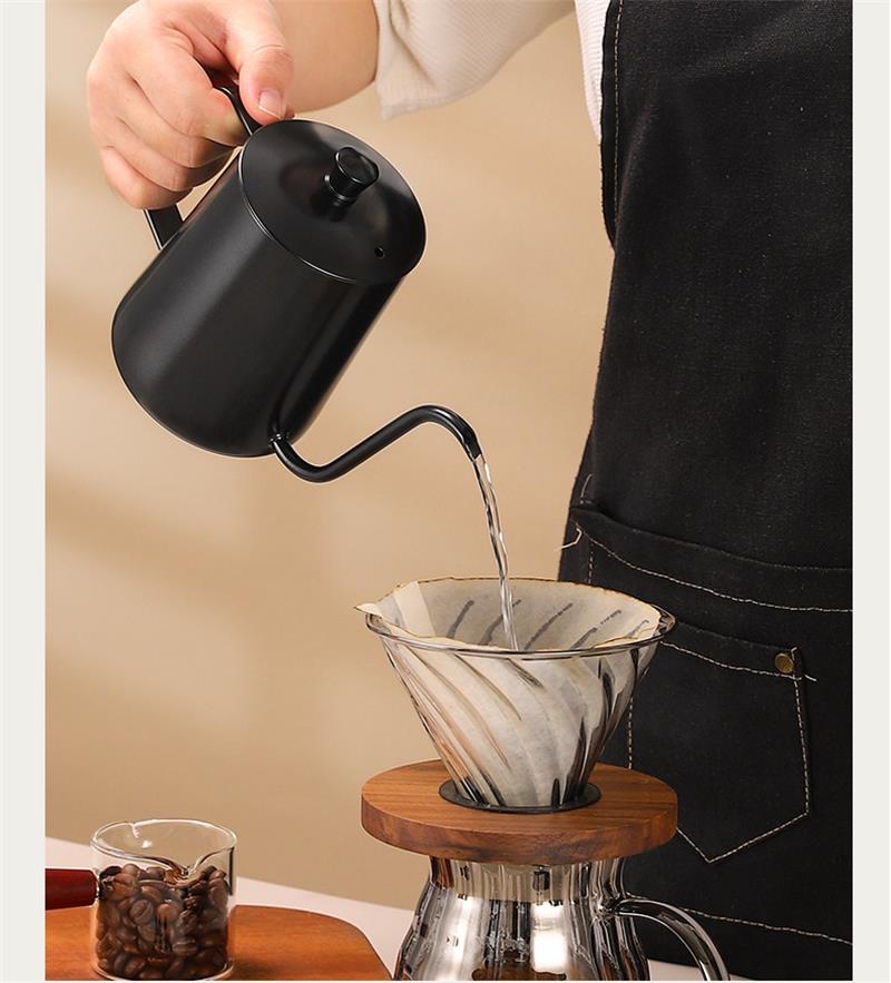 コーヒーポット 350ml 600ml 細口 ノズル ステンレス製　蓋付き 直火 電気セラミックコンロ対応可　おしゃれ シンプル