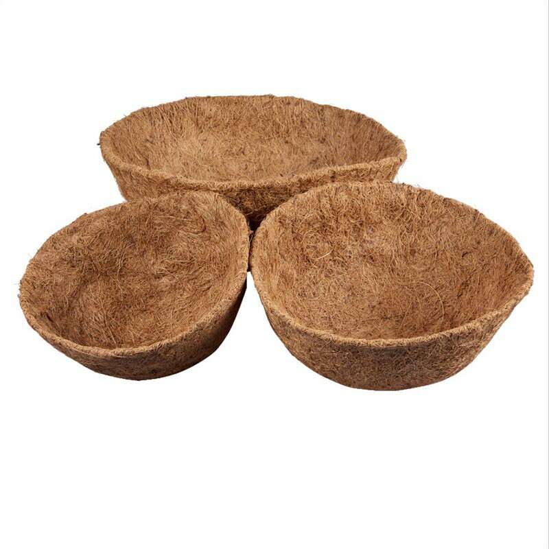 ヤシマットココナッツマット園芸 ヤシマット半月形 6枚セット ココナッツライナー ヘッダー ウォールバスケット植木鉢 ライナー 取り替..