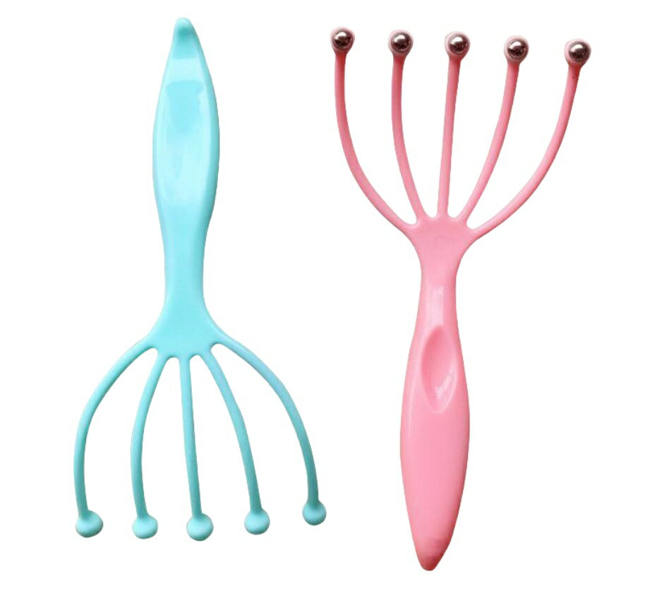 頭皮マッサージャー ヘッドマッサー 手動 スティールボール マッサージツール 血行促進 リラックス ストレス解消 レッド ブルー グリーン chy1591