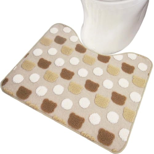 オカトー ふわりんこ トイレマット クマ ベージュ ふんわりやわらかな肌触り 滑り止め加工 洗える 幅60..
