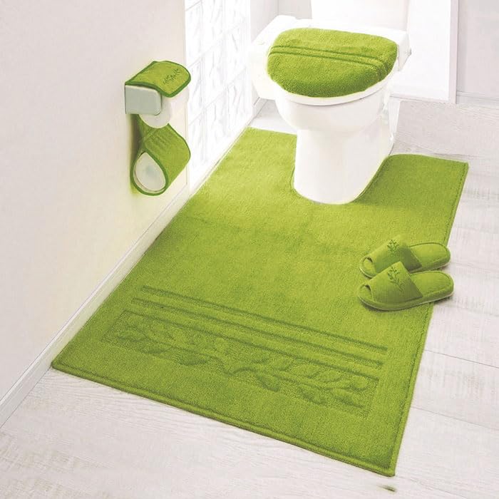 トイレマット ロング 洗える おしゃれ トイレカバー スリッパ＆ペーパーホルダー フタカバー 耳長 ワイ..