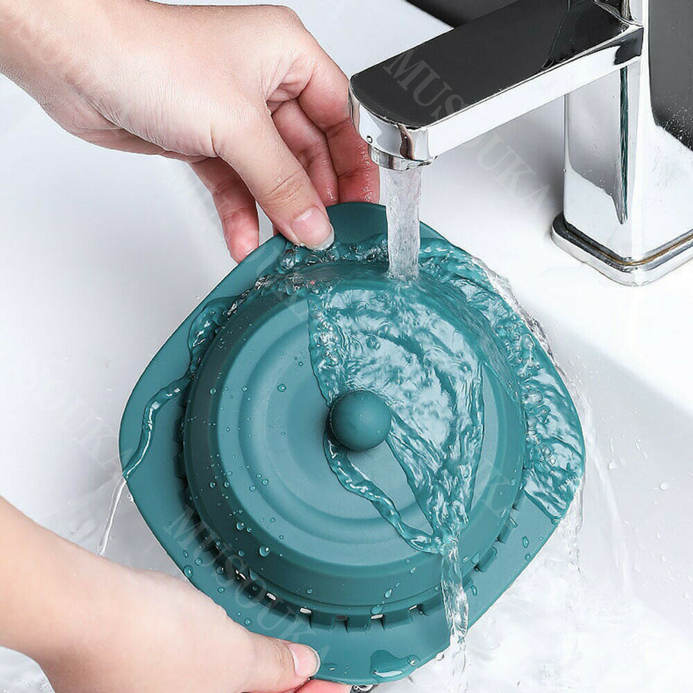 【2個セット】 排水口カバー 排水溝 蓋 シリコン 送料無料 押し 開閉 ゴミ受け 髪の毛取り 排水口 ふた 浴槽 台所 洗面所 洗面台 お風呂 バスルーム 浴室 キッチン 排水 排水用品 下水部品