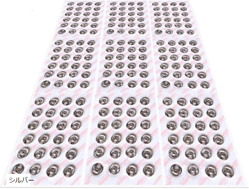 スナップ ボタン 6mm ミニスナップ 手芸 ドール服 ドールメイキング ハンドメイド パーツ 216組(シルバー)
