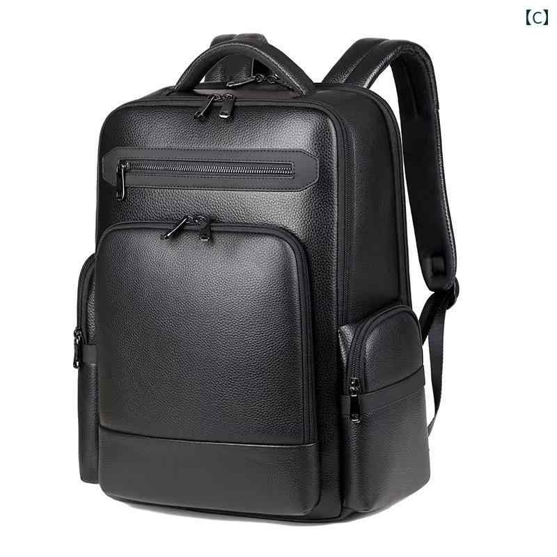 革 多機能 旅行大容量 出張 バッグ コンピュータ パック バック メンズ ビジネス 高級 牛革 層 トップ ..