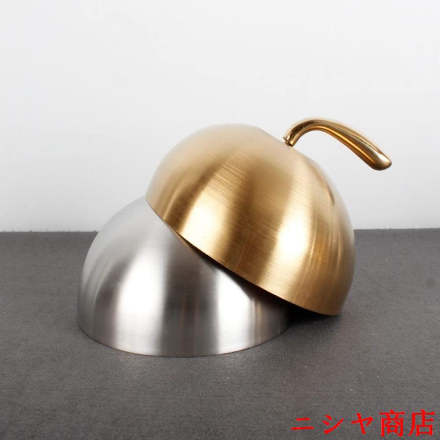 ステンレス製ステーキカバー 鉄板焼きドームのディッシュ蓋 家庭用丸型防油金属製フードカバー キッチ..