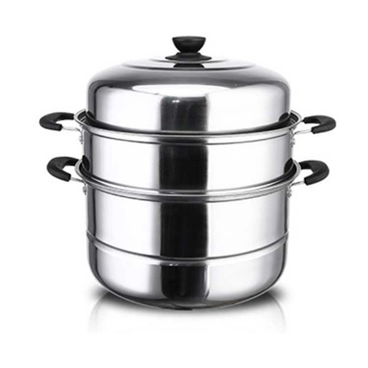 蒸し器 三段 30cm 大容量 ステンレス 蒸籠 IH対応 ガス火対応 蒸し鍋 スチーム調理器 両手鍋 蓋付き ステンレス鍋 調理鍋 蒸し料理