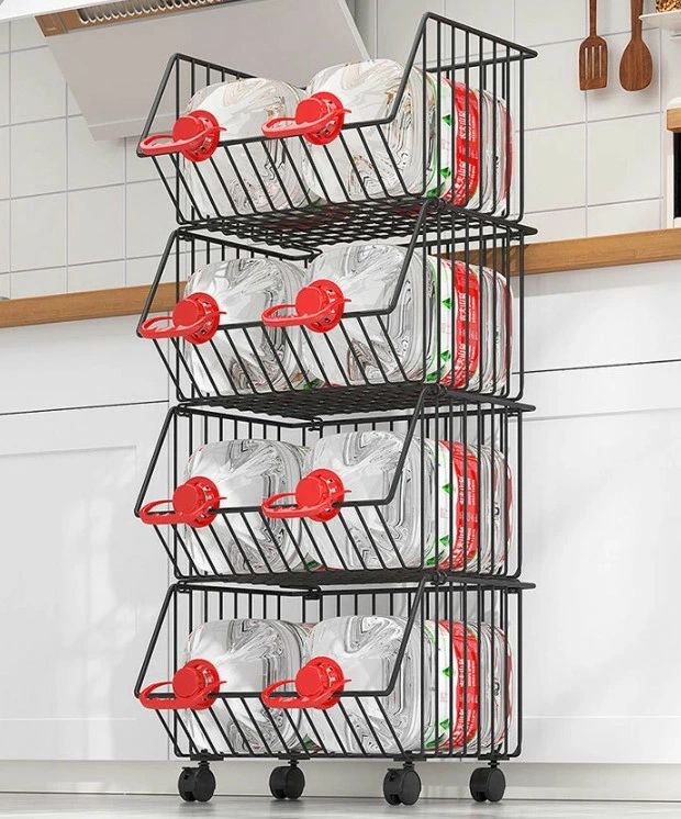 キッチンワゴン キャスター付き 3段 ランドリーワゴン バスケット 4段 バスケット バスケット ワゴン ..