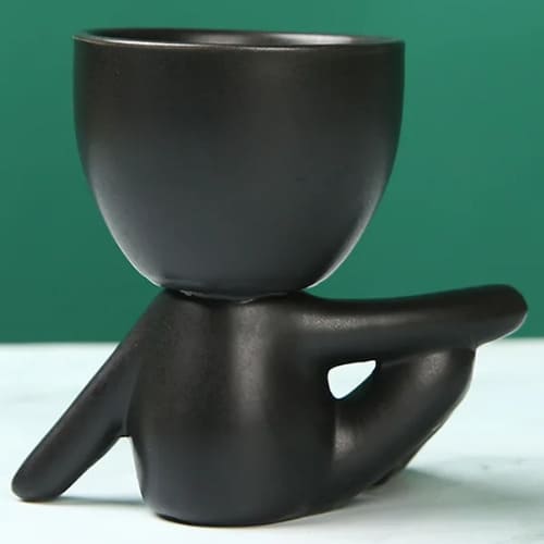 全4種 花瓶 鉢 陶器 セラミック 小人 ダラダラ かわいい アート デザイン ユニーク モダン おしゃれ 北欧 韓国 インテリア 観葉植物 多肉植物