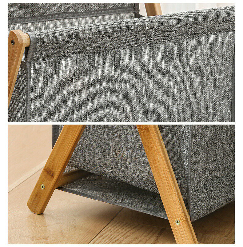 ランドリーバスケット 折りたたみ 収納バスケット 木製スタンド 汚れた衣服のかご 大容量 ランドリーボックス 洗濯カゴ 洗濯かご 収納 小物入れ 洗濯物バスケット ランドリーかご 洗濯ボックス 収納ボックス 持ち運び可能 無地 シンプル おしゃれ 省スペース 雑誌収納 S M L