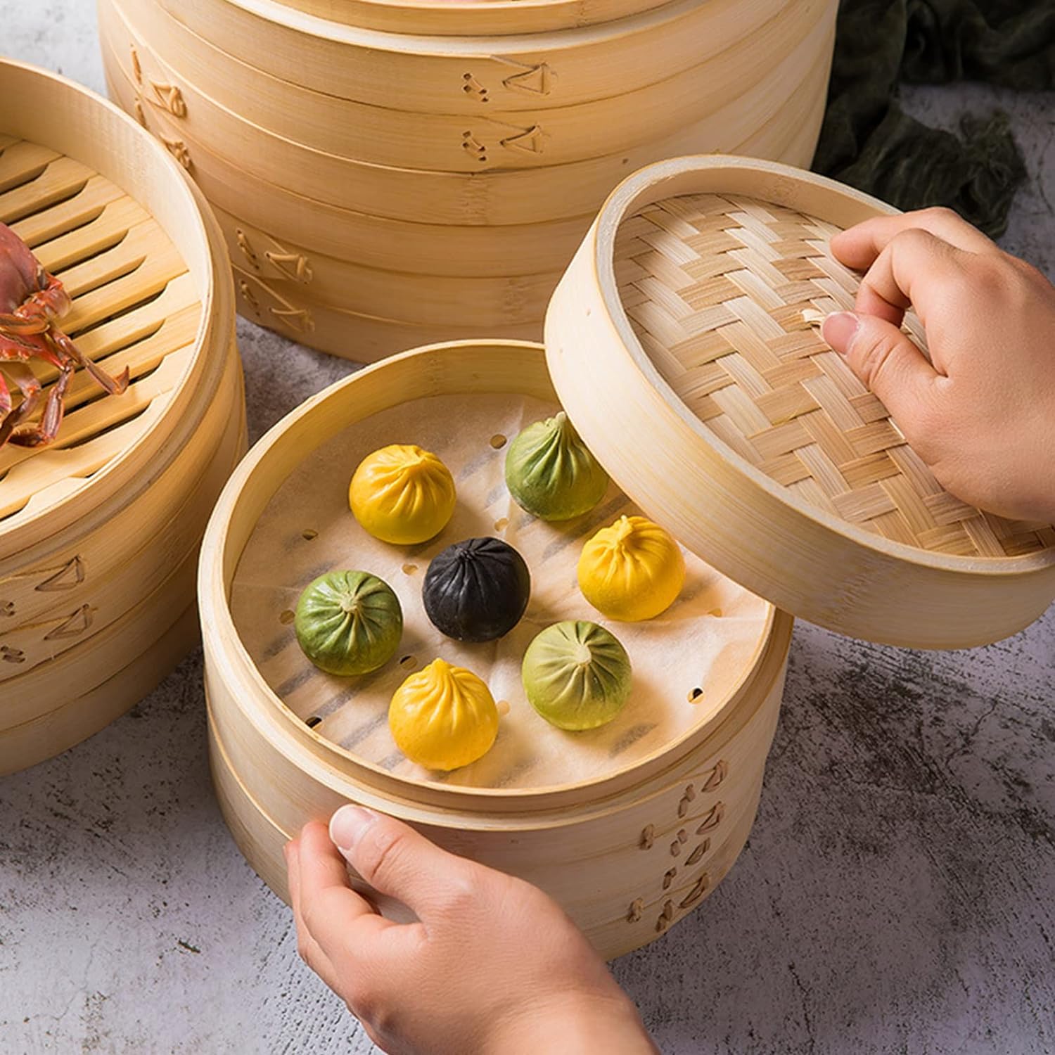 中華せいろ蒸し器 18/20/21/24cm 16サイズ 蒸籠 調理器具 天然竹製 蒸し器 二段 蓋付き ミニ中華セイロ 小籠包 中華せいろ 蒸しせいろ 蒸し籠 便利グッズ 多用途 餃子 饅頭 小籠包 点心 中華料理専用 家庭用 業務用 竹蒸し器 ブロッコリー 蒸し野菜 プリン 美味しい朝食