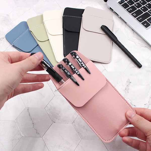 胸ポケット用ペンケース レザー 2個組 シンプル おしゃれ 胸ポケット ポケット ペンケース ボールペン シャーペン ペン インク漏れ ボールペン汚れ 白衣 制服 看護師 看護婦 医者 制服 ポケットプロテクター