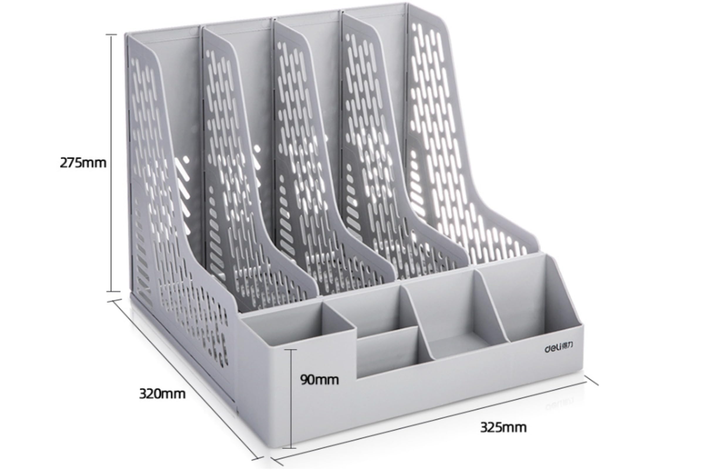A4 ファイルボックス 4段 デスク上置棚 本立て 折りたたみ式 卓上棚 垂直 オフィス収納ラック 文具収納..
