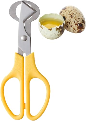 うずら卵はさみ ステンレス製うずら卵カッターはさみ うずらの卵割り器 ハンドル付き卵殻分離バサミ 小..