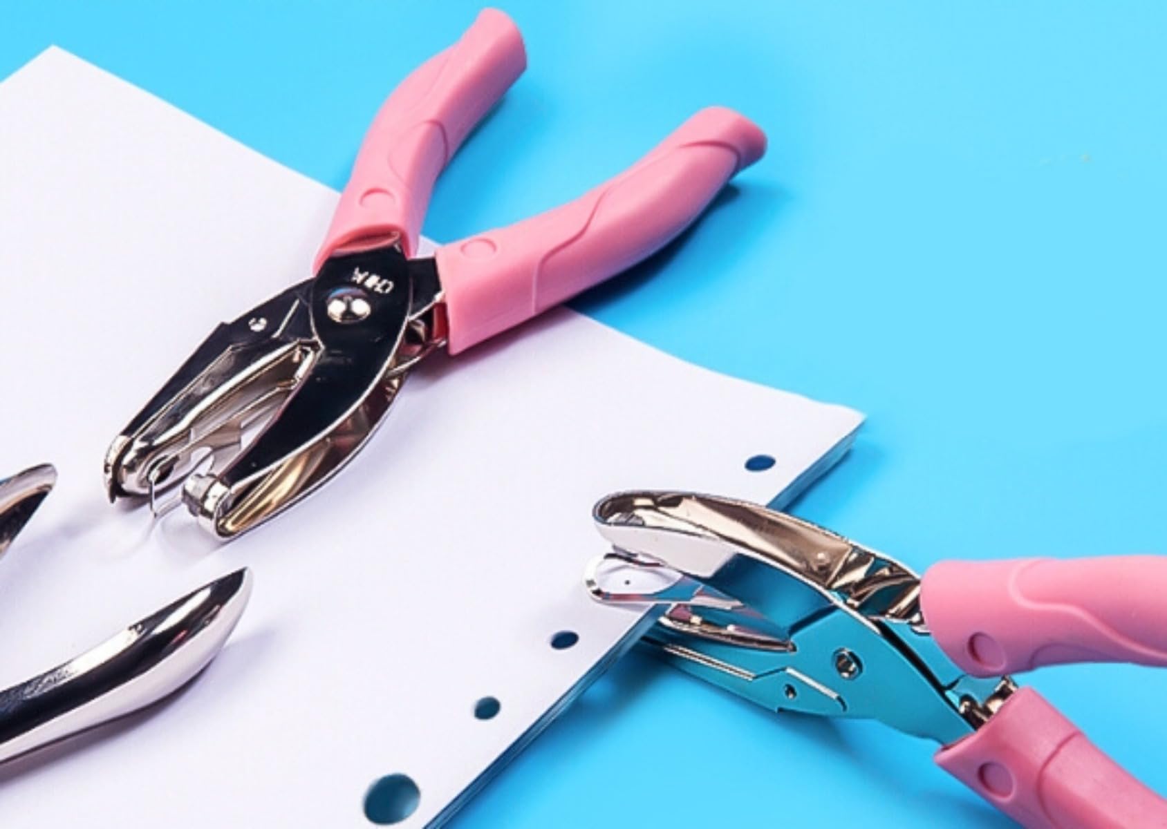 穴あけパンチ 1穴 金属ペーパー 手持ち 丸穴 穴径3mm,6mm,5mm 小型金属単孔紙ルーズリーフ学生手動円形 (6mm)(3)